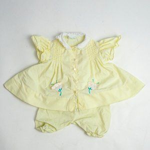 50s/60s Pale Yellow Short Dress Set 12-18 Months /